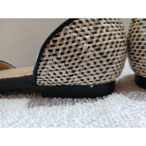 ISAAC MIZRAHI D'ORSAY FLATS SHOE WOMENS WOVEN CANVAS BROWN TAN SZ-9 - Picture 5 of 16